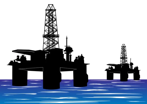 Oil drilling rigs — Stock Vector