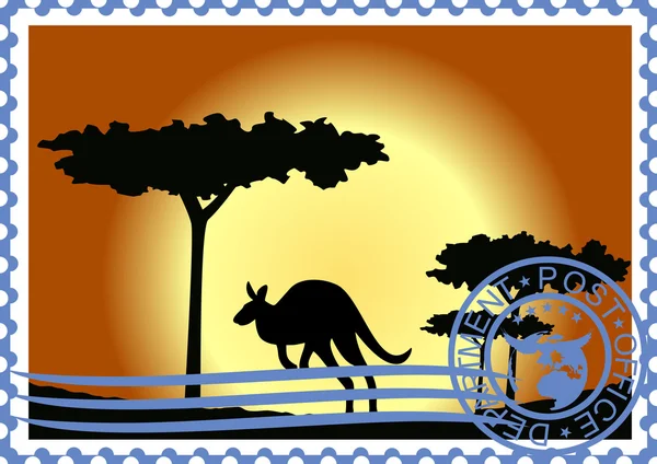 Postage stamp. Australia. — Stok Vektör