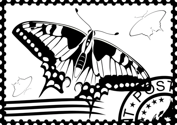 Carimbo postal de Swallowtail — Vetor de Stock