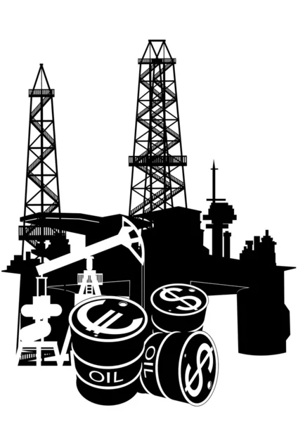 生产和销售石油产品 — 图库矢量图片