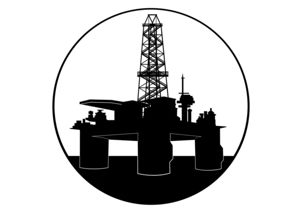 Oil drilling rig — Stock Vector