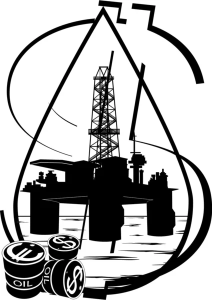 Producción de petróleo crudo — Vector de stock