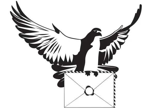 Une colombe avec une lettre — Image vectorielle