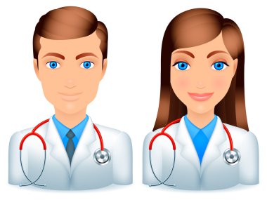 erkek ve kadın doktorlar.