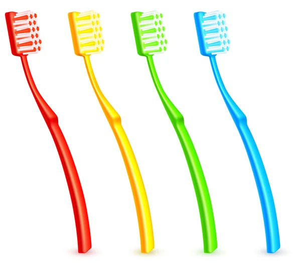 Cepillos de dientes de color . — Vector de stock