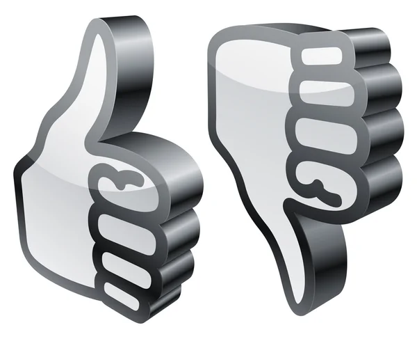 Thumbs up and down. — Stock Vector