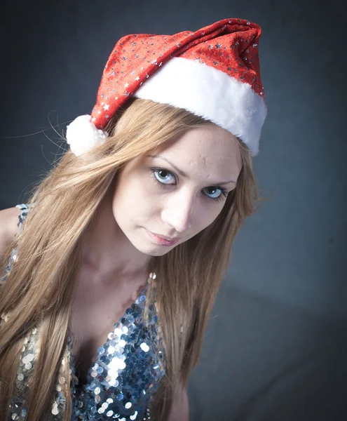 圣诞节的一个美丽的年轻女子肖像 — 图库照片