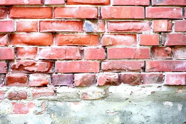 Yıpranmış eski kırmızı tuğla duvar arka planı — Stok fotoğraf