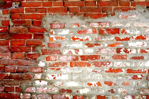 Weathered manchado viejo rojo ladrillo pared fondo —  Fotos de Stock