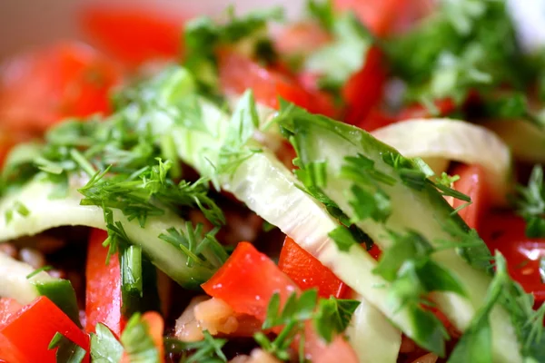 Свіжі овочевий салат, макро . — стокове фото