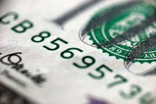 Macro di un dollaro a mano — Foto Stock