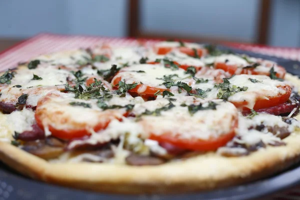 Hemlagad vegetarisk pizza — Stockfoto
