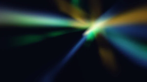 Kolorowy wybuch promienia światła z efektem oślepiającym soczewki — Zdjęcie stockowe