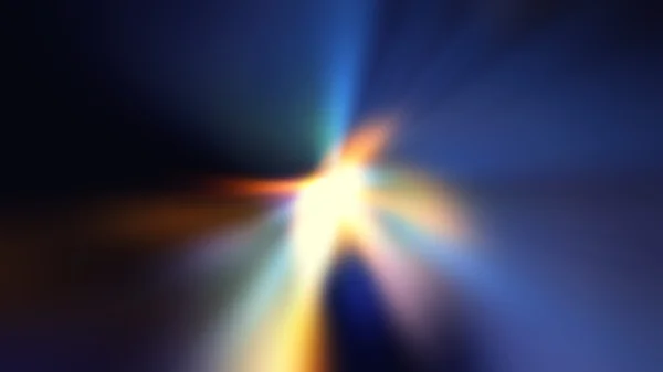 Kleurrijke lichtstraal explosie met lens verblinding effect — Stockfoto