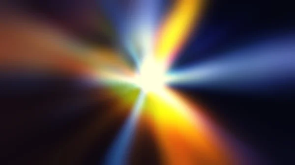 カラフルな光の線は、レンズグレア効果で爆発 — ストック写真