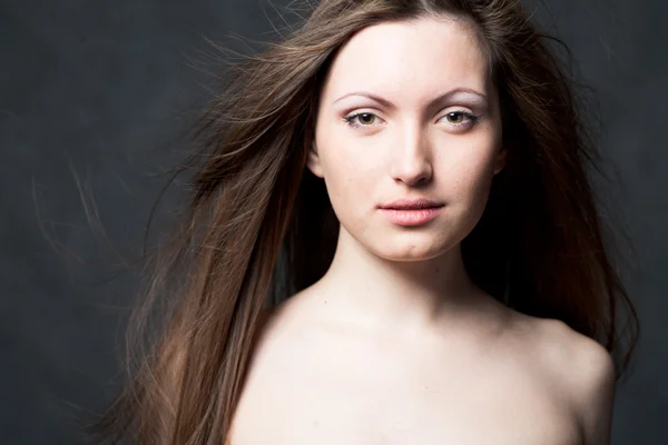 stock image Portrait of a young brunette lady