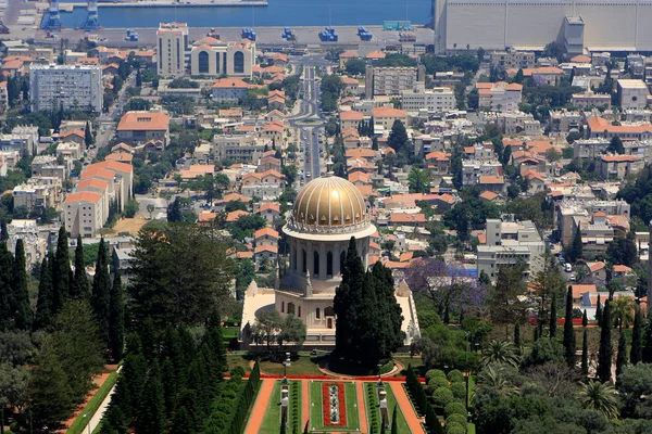 Bahai gardens and Haifa, Israel — Stock Photo, Image