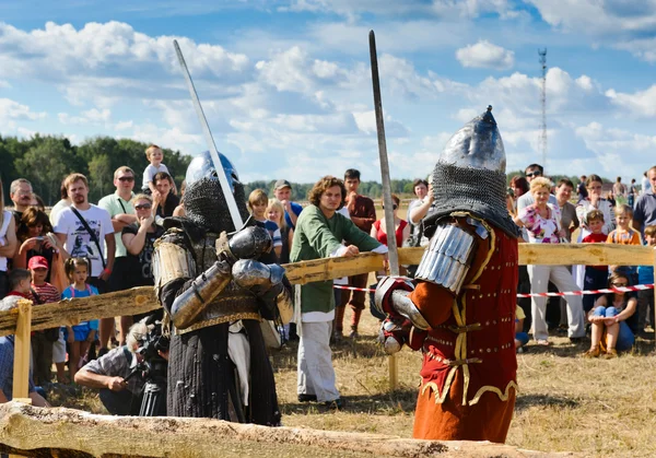 Cavaleiros lutam — Fotografia de Stock