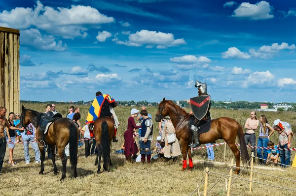 Рыцари готовятся к битве Лицензионные Стоковые Изображения
