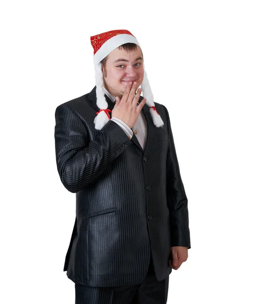 Man in a Santa Claus hat — Stock Photo, Image