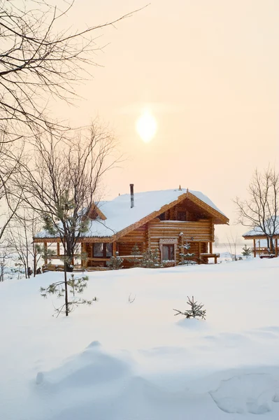 Будинок на снігу Стокове Зображення