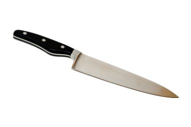 Mutfak bıçağı beyaz arkaplanda izole edilmiş..