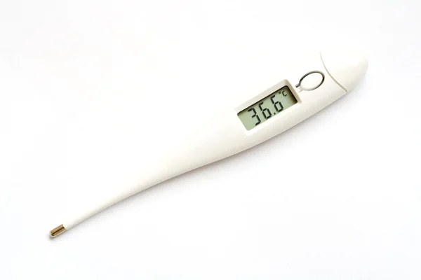 Thermomètre numérique isolé sur blanc . — Photo