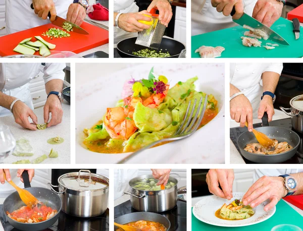 Chef cuisinier ravioli — Photo
