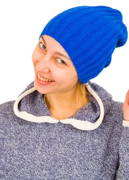 Portrait of a woman in a tuque — Stock Photo, Image
