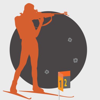 Biathlon. Shooting clipart