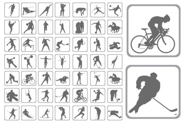 Silhouettes athlete clipart