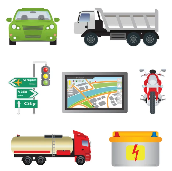 Icone di trasporto — Vettoriale Stock