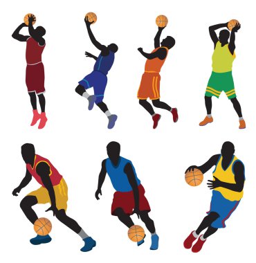 Basketball players clipart