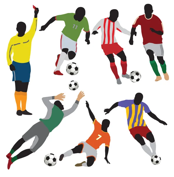 Giocatori di calcio — Vettoriale Stock