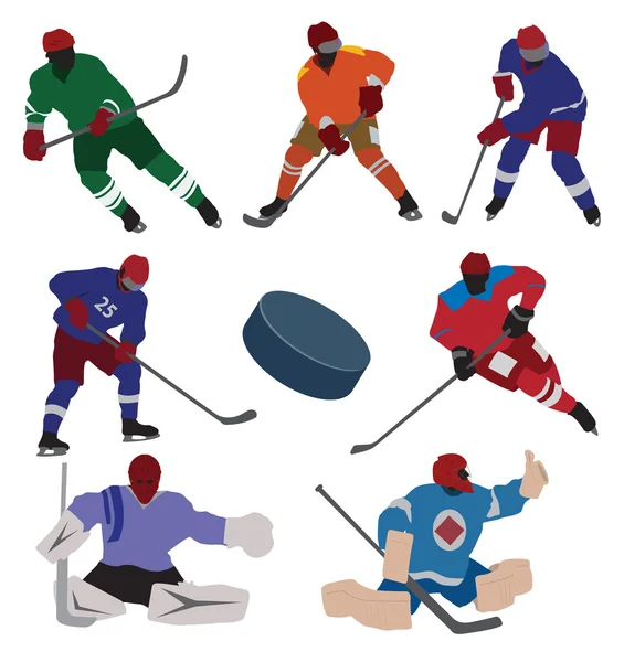 Set di hockey su ghiaccio — Vettoriale Stock