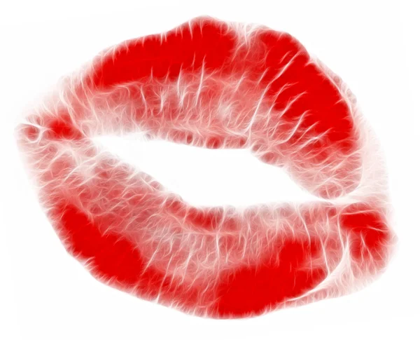 Bella donna rossa labbra isolate su bianco — Foto Stock
