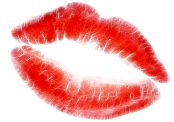 Labbra rosse isolate in bianco — Foto Stock