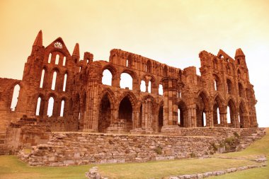 Whitby Abbey castle, ruined Benedictine abbey sited on Whitby's clipart