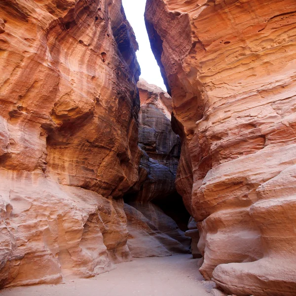 Siq canyon petra Jordánia, Középkelet — Stock Fotó