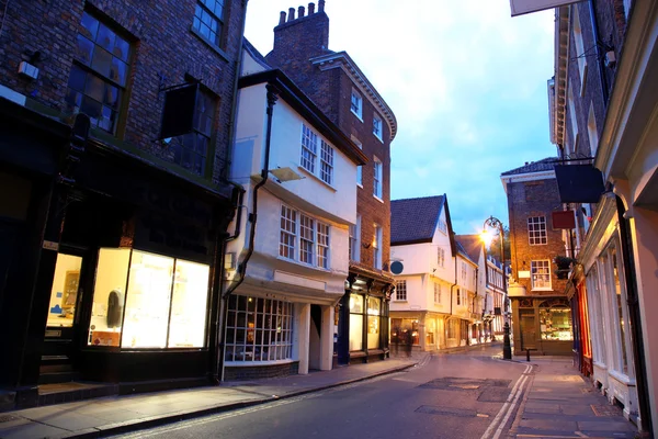 Evening street in York, UK — Stock Photo, Image