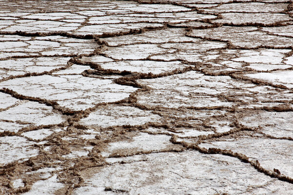 Dry salt field in Dead Sea Israel