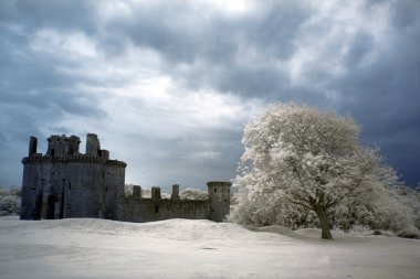 kalıntıları caerlaverock Kalesi, İskoçya, Birleşik Krallık