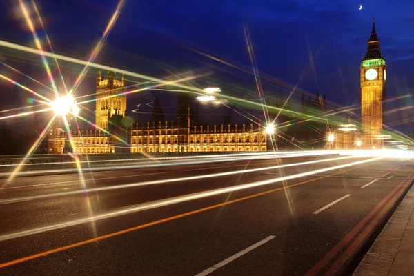 Big Ben e a Casa do Parlamento à noite, Londres, Reino Unido — Fotografia de Stock