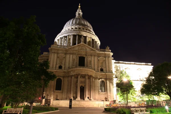 Katedra Świętego Pawła w nocy Londyn, Wielka Brytania — Zdjęcie stockowe