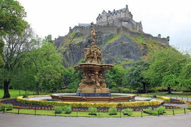 Edinburgh Castle, Scotland, from Princes Street Gardens, with th clipart