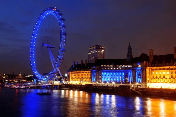 stock image Night view of London Eye, UK