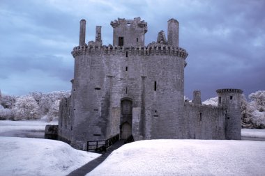 kalıntıları caerlaverock Kalesi, İskoçya, Birleşik Krallık