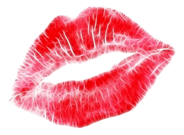 Piękne kobiety czerwone usta na białym tle — Zdjęcie stockowe