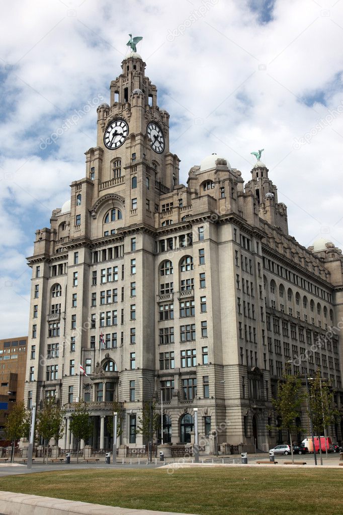 The Royal Liver Building on the Pierhead at Liverpool, UK
