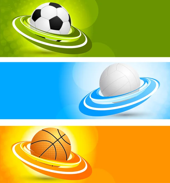 Set of banners with balls